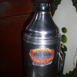 Vintage Uno-Vac Quart Stainless Steel Unbreakable Vacuum Metal large Thermos